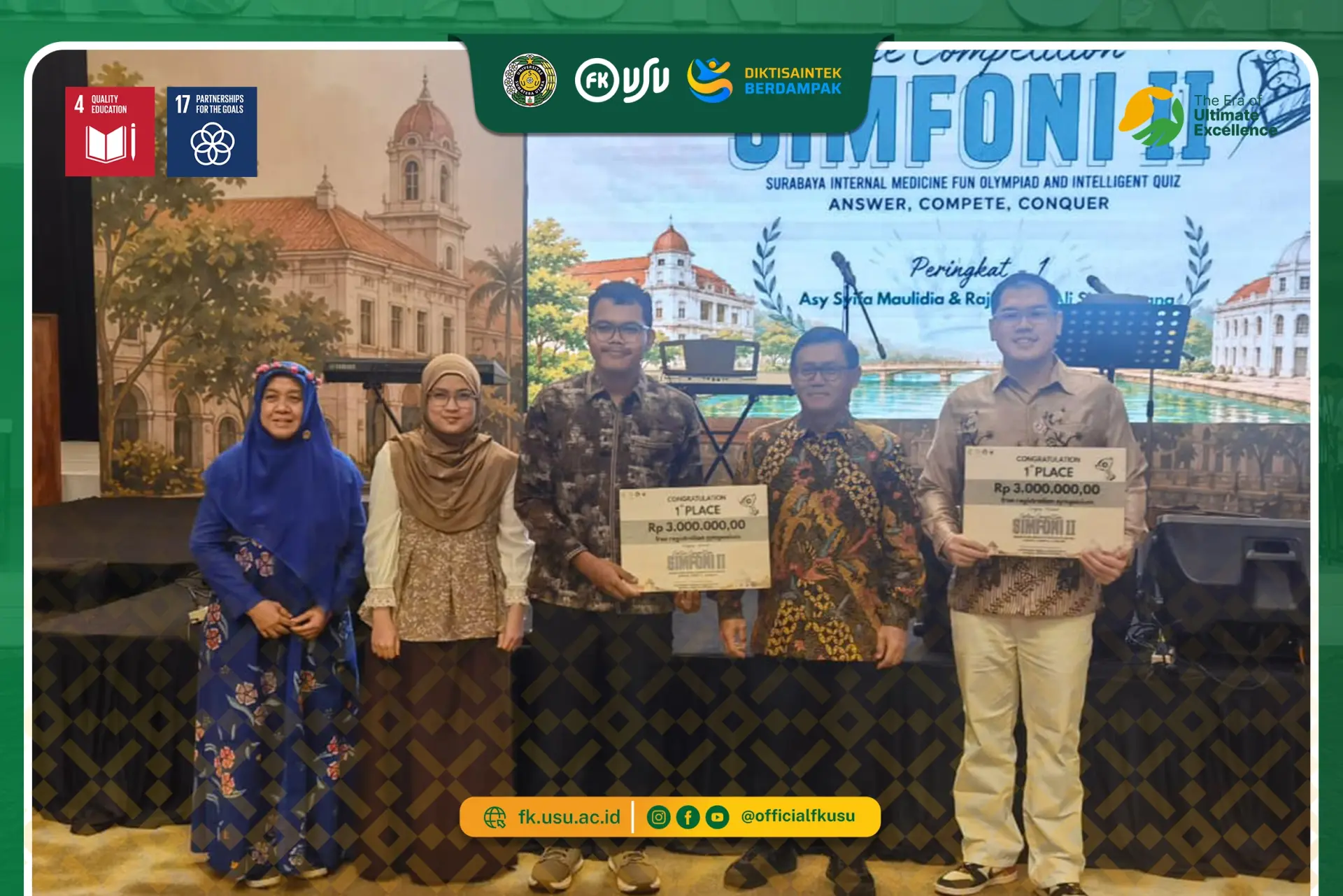 Mahasiswa FK USU Torehkan Prestasi pada Symposium & Workshop CME XLI Ilmu Penyakit Dalam